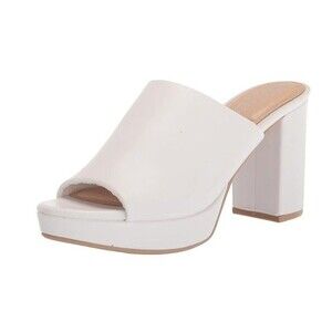 Chinese Laundry Women 9 M White Single Strap Block Heels NIB XF7